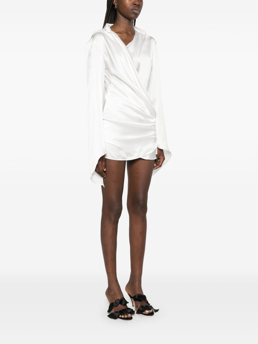 satin wrap mini dress - 3
