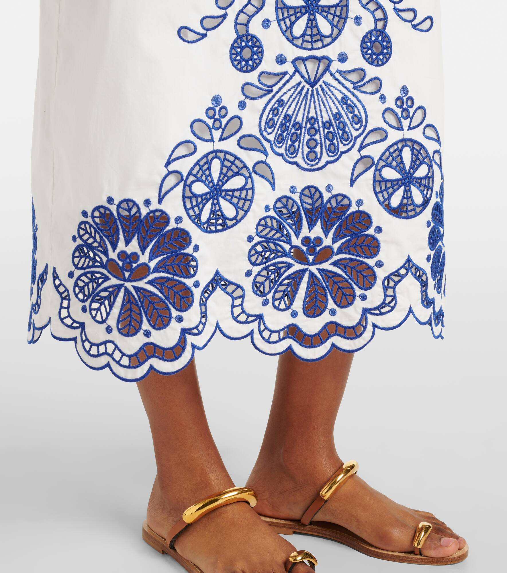 Printed cotton midi skirt - 4
