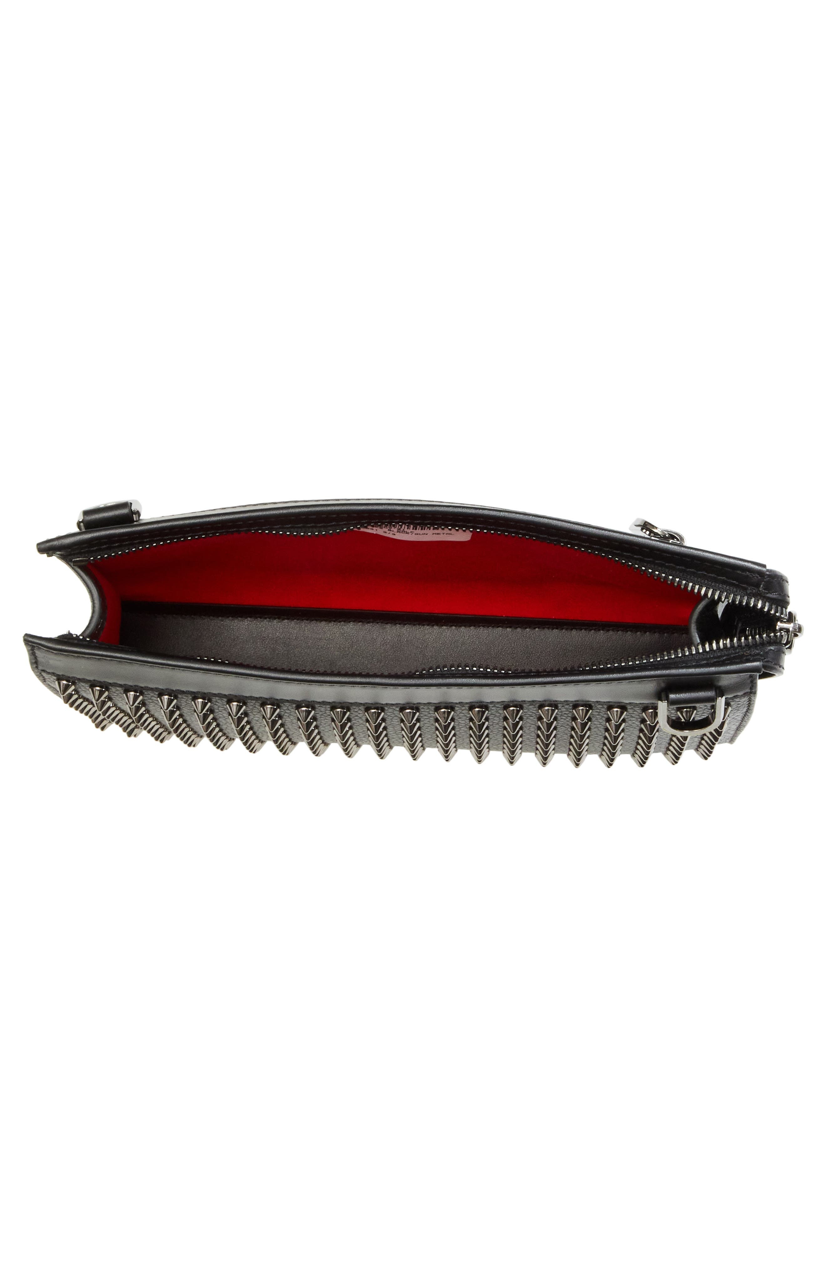 Christian Louboutin Funky Stud Empire Leather Crossbody Bag in Black/Gun Metal at Nordstrom - 3