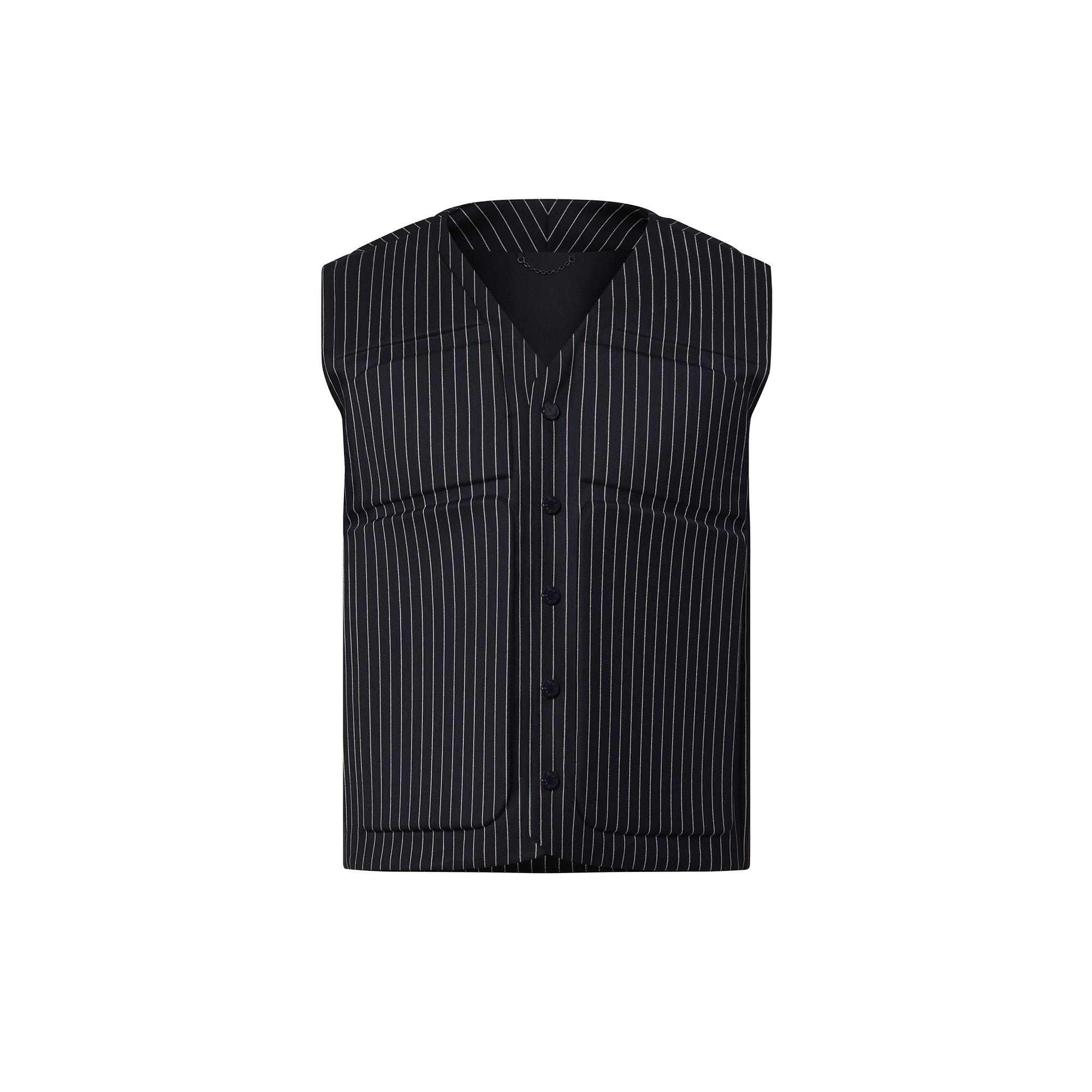 Pinstripe Padded Waistcoat - 1