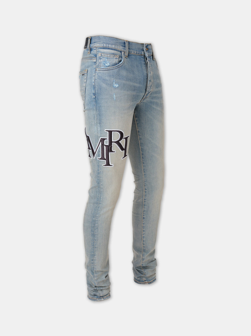 AMIRI STAGGERED EMBROIDERED LOGO JEAN outlook