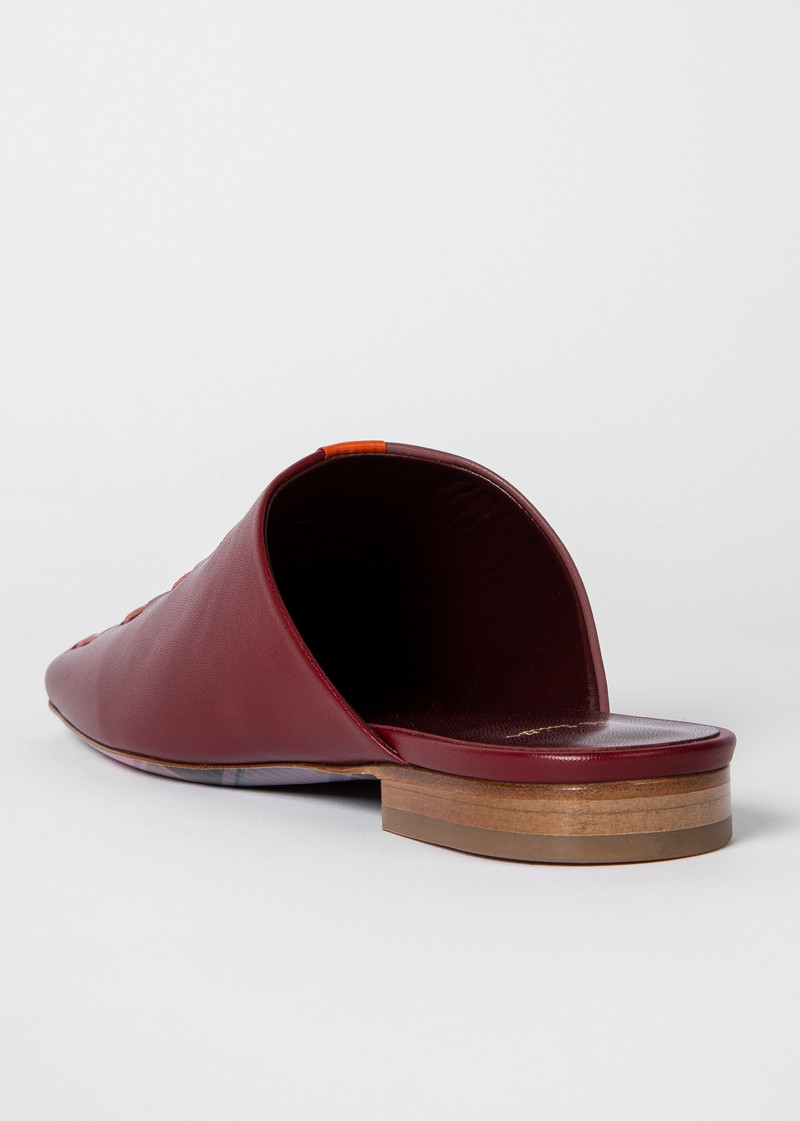 Women's Bordeaux 'Screen Check' 'Nata' Leather Mules 4