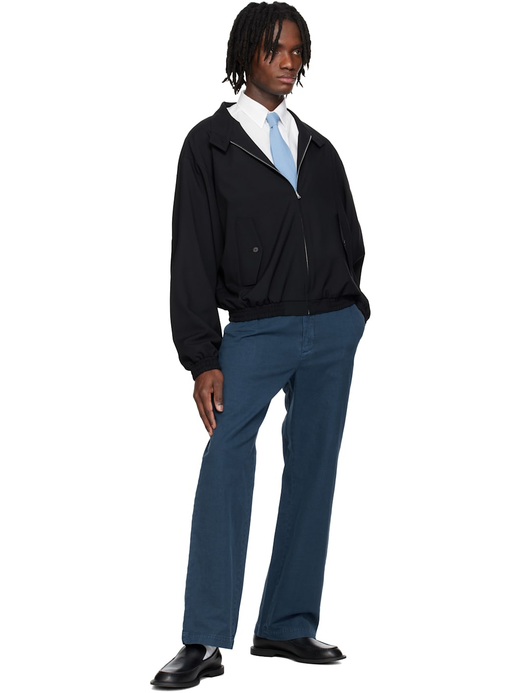 AURALEE Blue Washed Finx Tie | REVERSIBLE