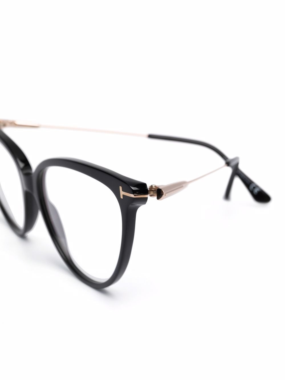 cat eye-frame two-tone glasses - 3