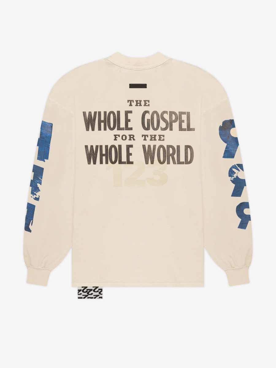 【FEAR OF GOD】X RRR 123 LS TEE SHIRT LIGHT OF THE WORLD Fear of God x RRR-123 for Dave Chappelle L/S T-shirt Cream