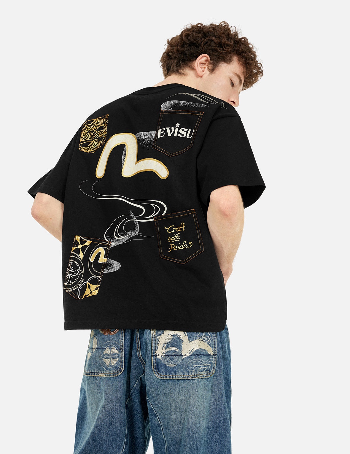 Multi-Pocket and Multi-Print Loose Fit T-shirt - 5