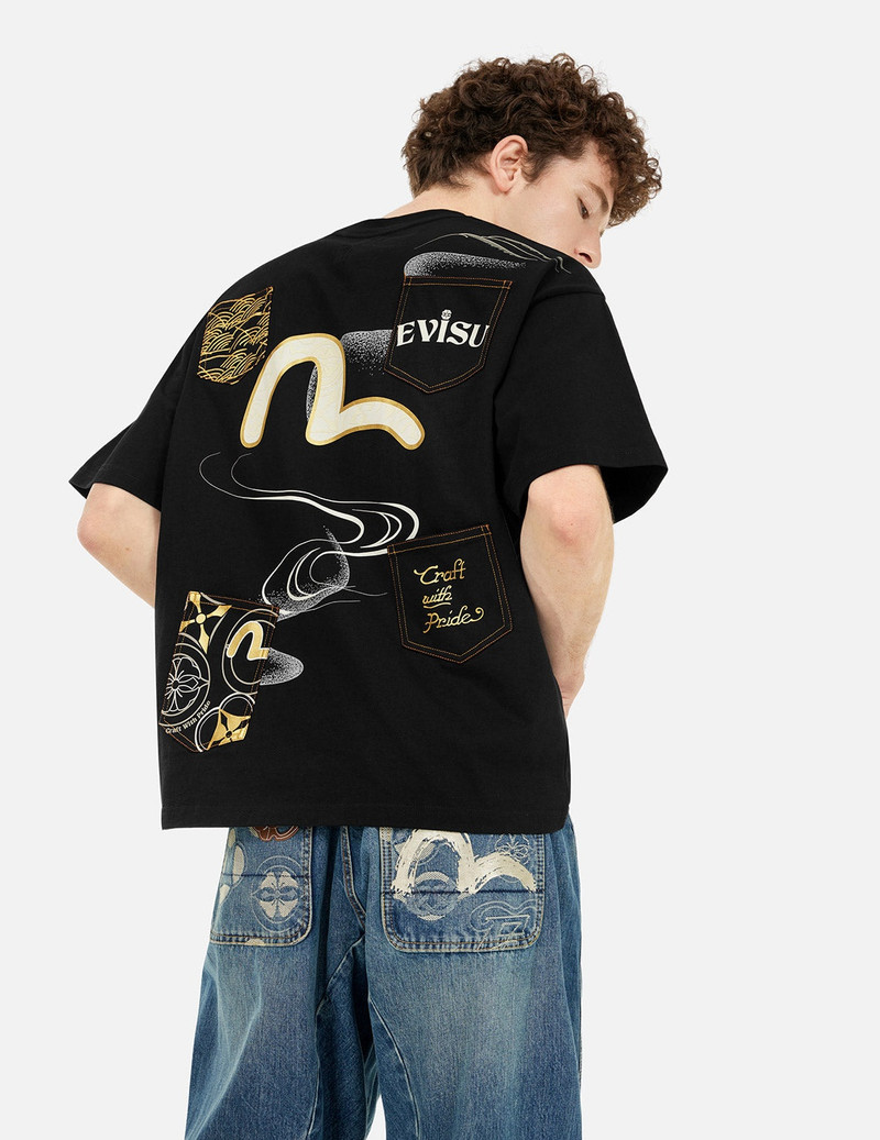 Multi-Pocket and Multi-Print Loose Fit T-shirt 5