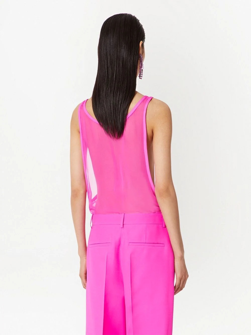 semi-sheer silk tank top - 4