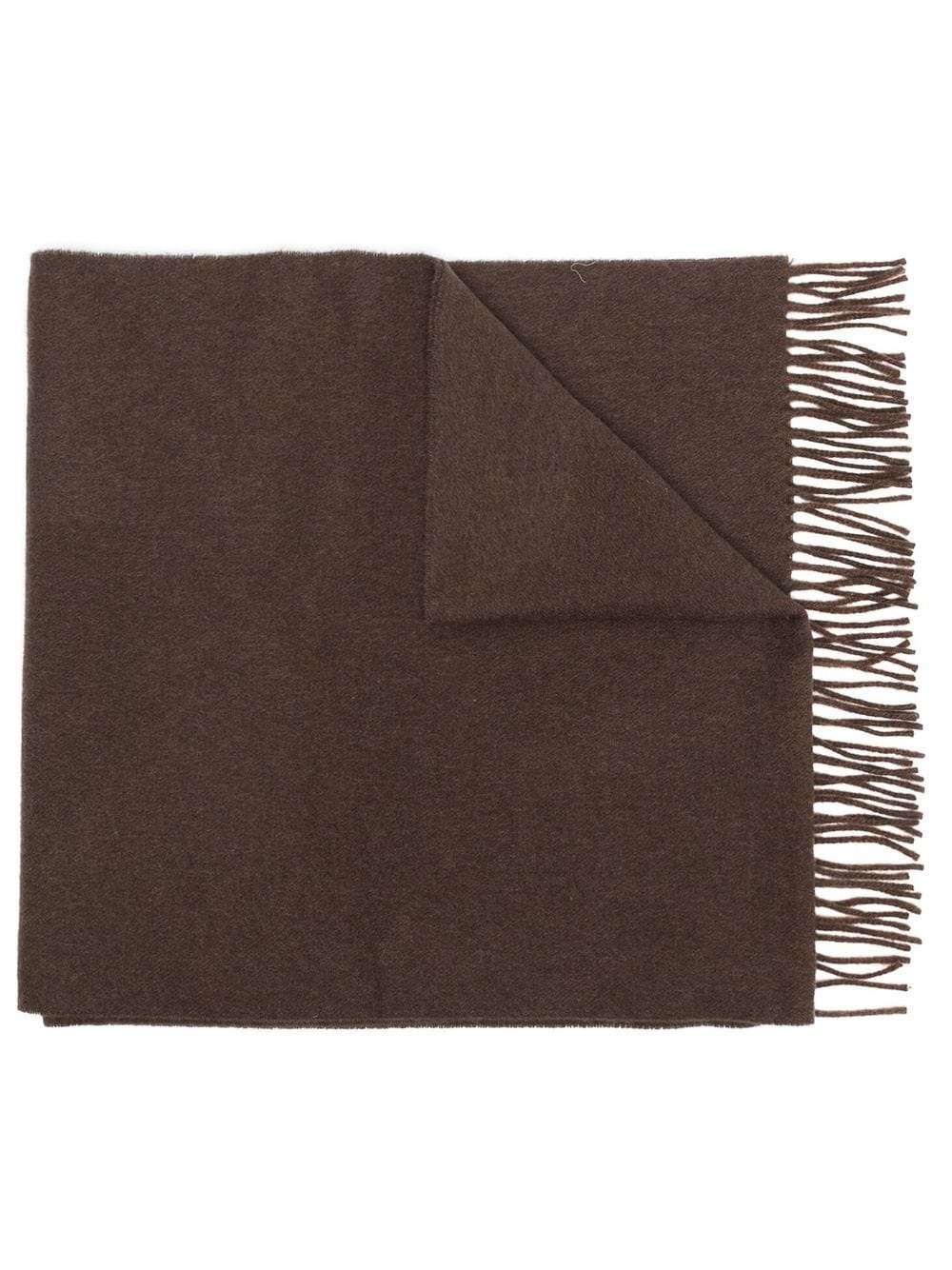 fringed-edge knit scarf - 1