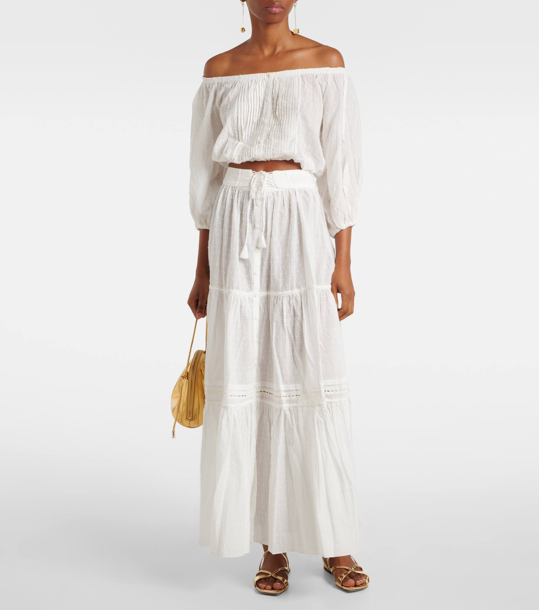 Tiered cotton maxi skirt - 2