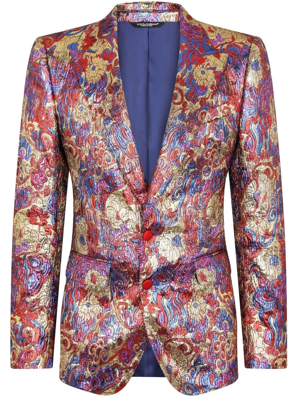 patterned jacquard single-breasted blazer - 1