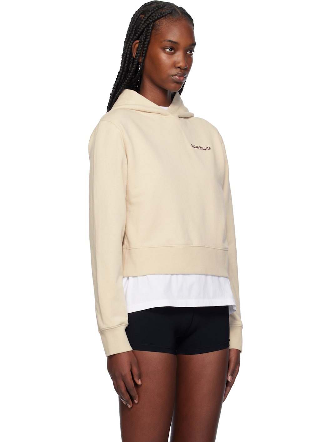 Beige Classic Logo Fitted Hoodie - 2