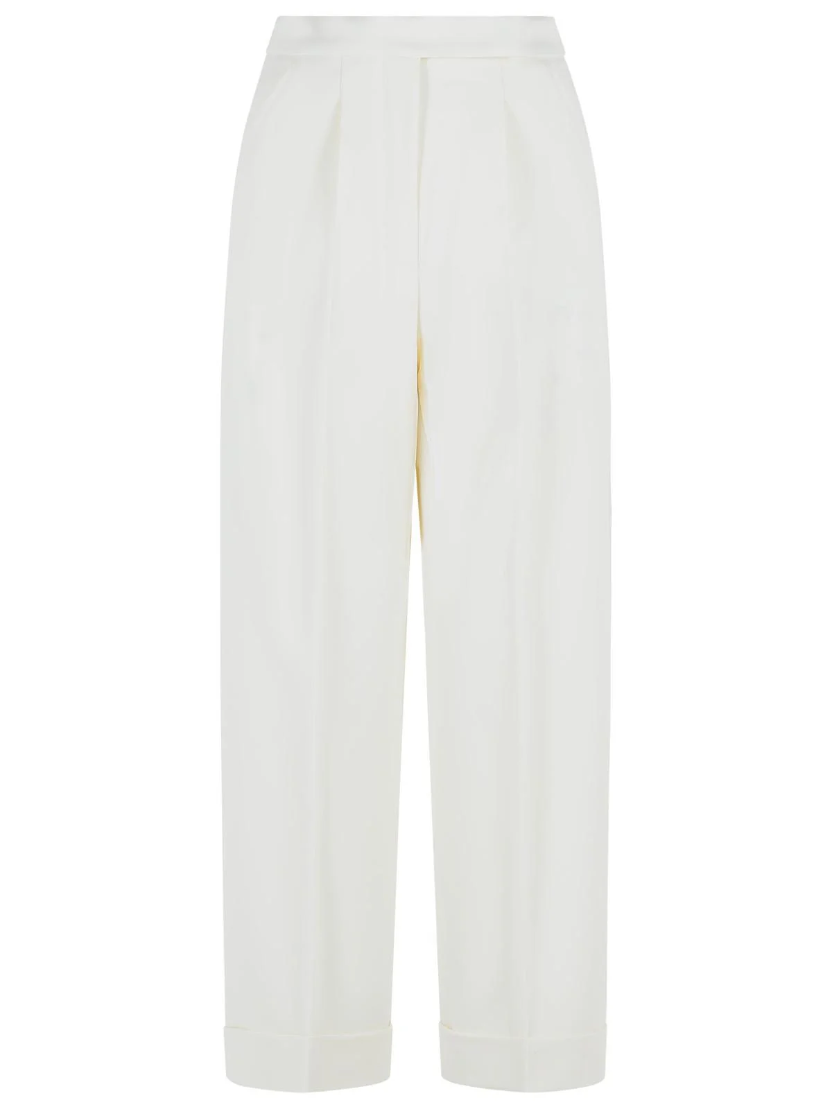 Max Mara 'Rugiada' Milk White Virgin Wool Pants Women - 1