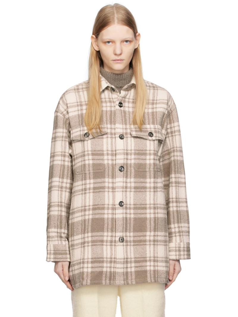 Off-White & Taupe Checked Jacket 1