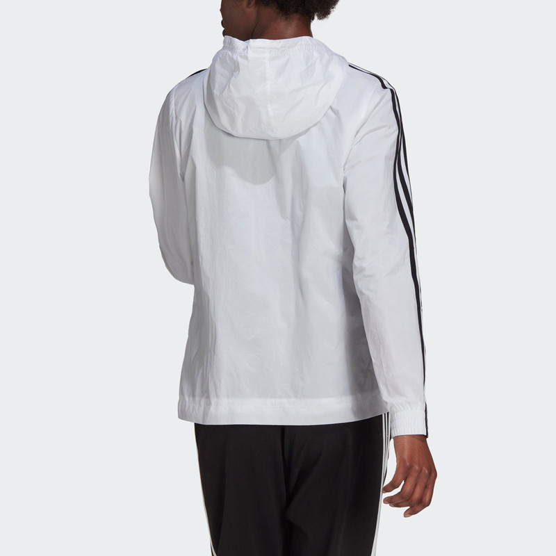 (WMNS) adidas Essentials 3-Stripes Windbreaker Asia Sizing 'White Black' H10243 4