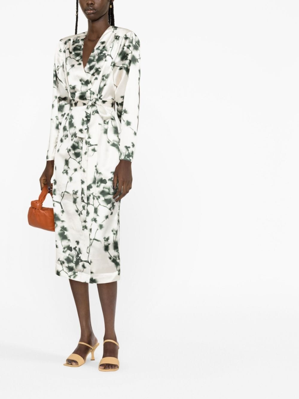 abstract floral-print midi dress - 4