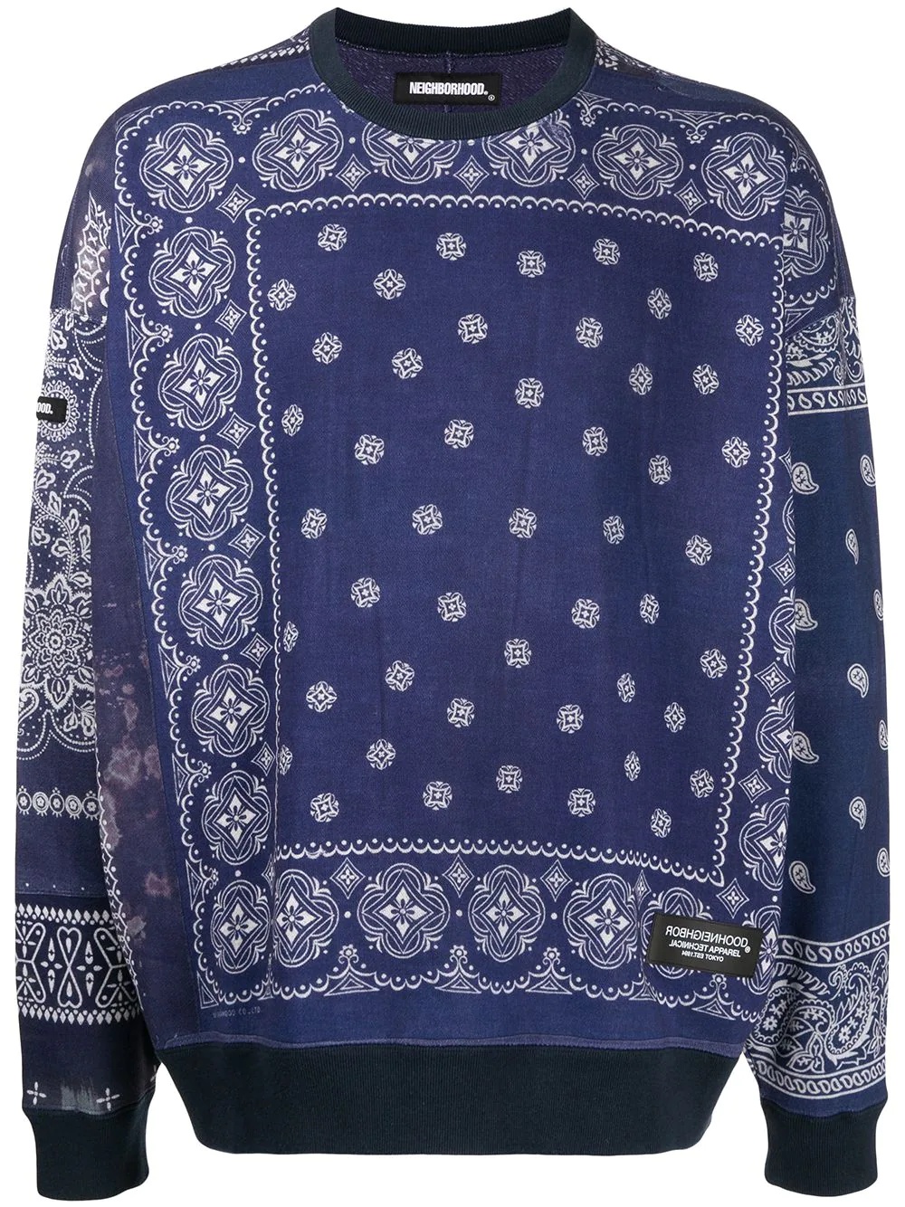 patchwork bandana-print sweatshirt - 1