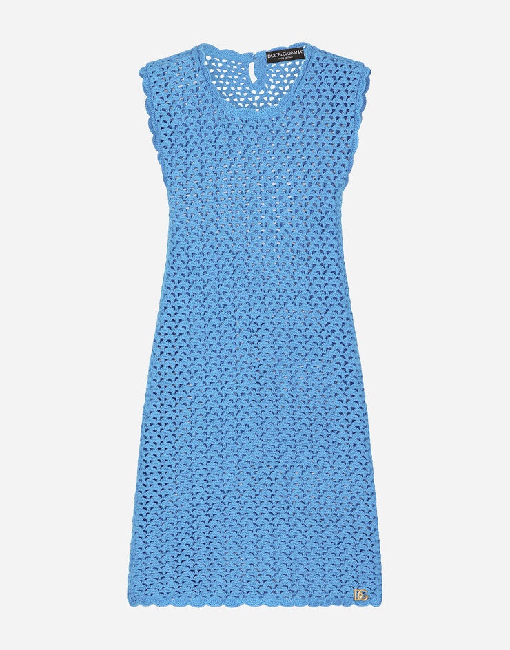 Short sleeveless crochet dress - 1