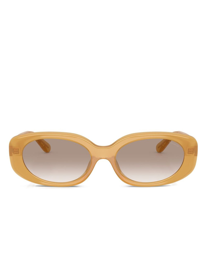 oval-frame logo sunglasses 1