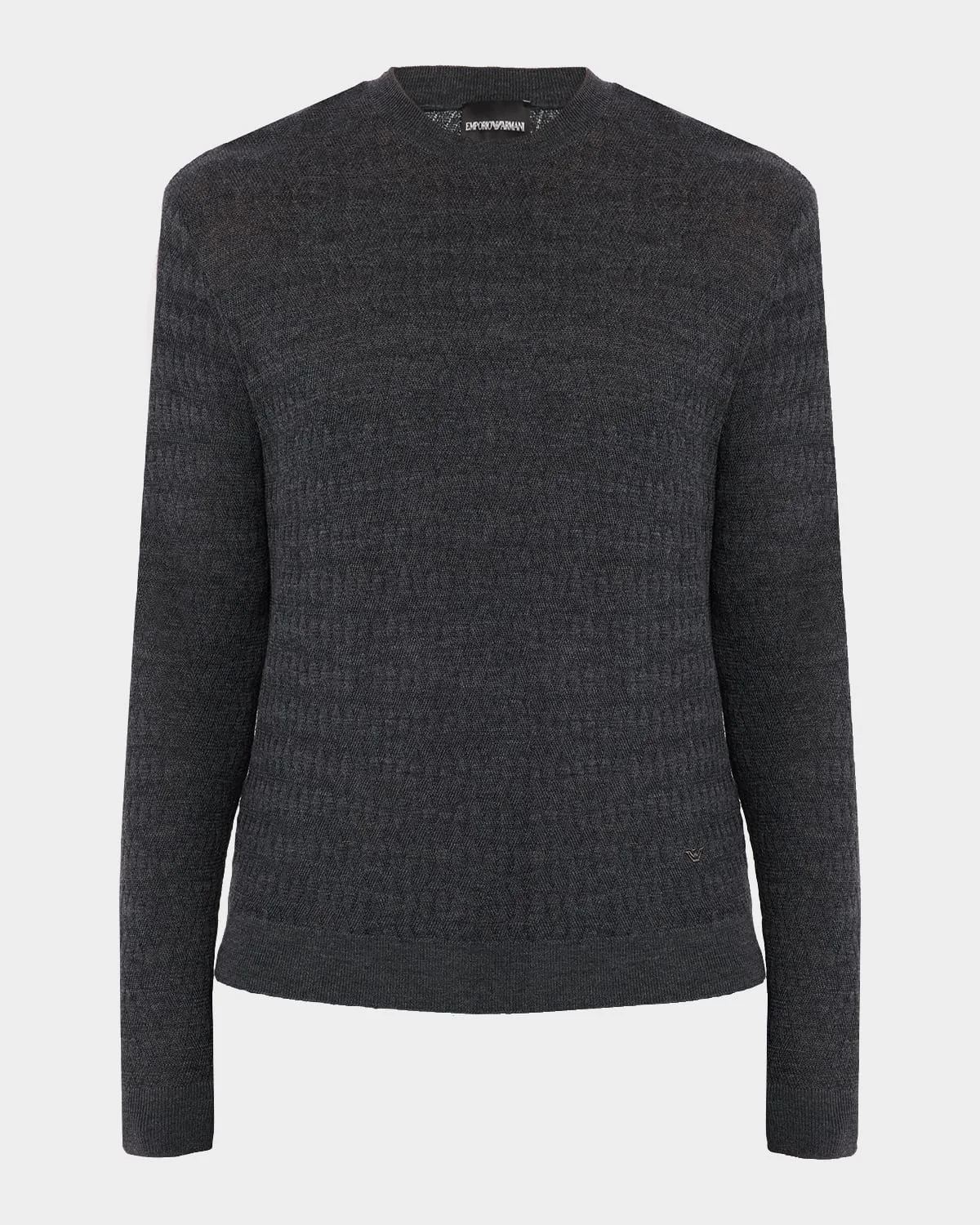 Men's Tonal Jacquard Slim-Fit Crewneck Sweater - 1