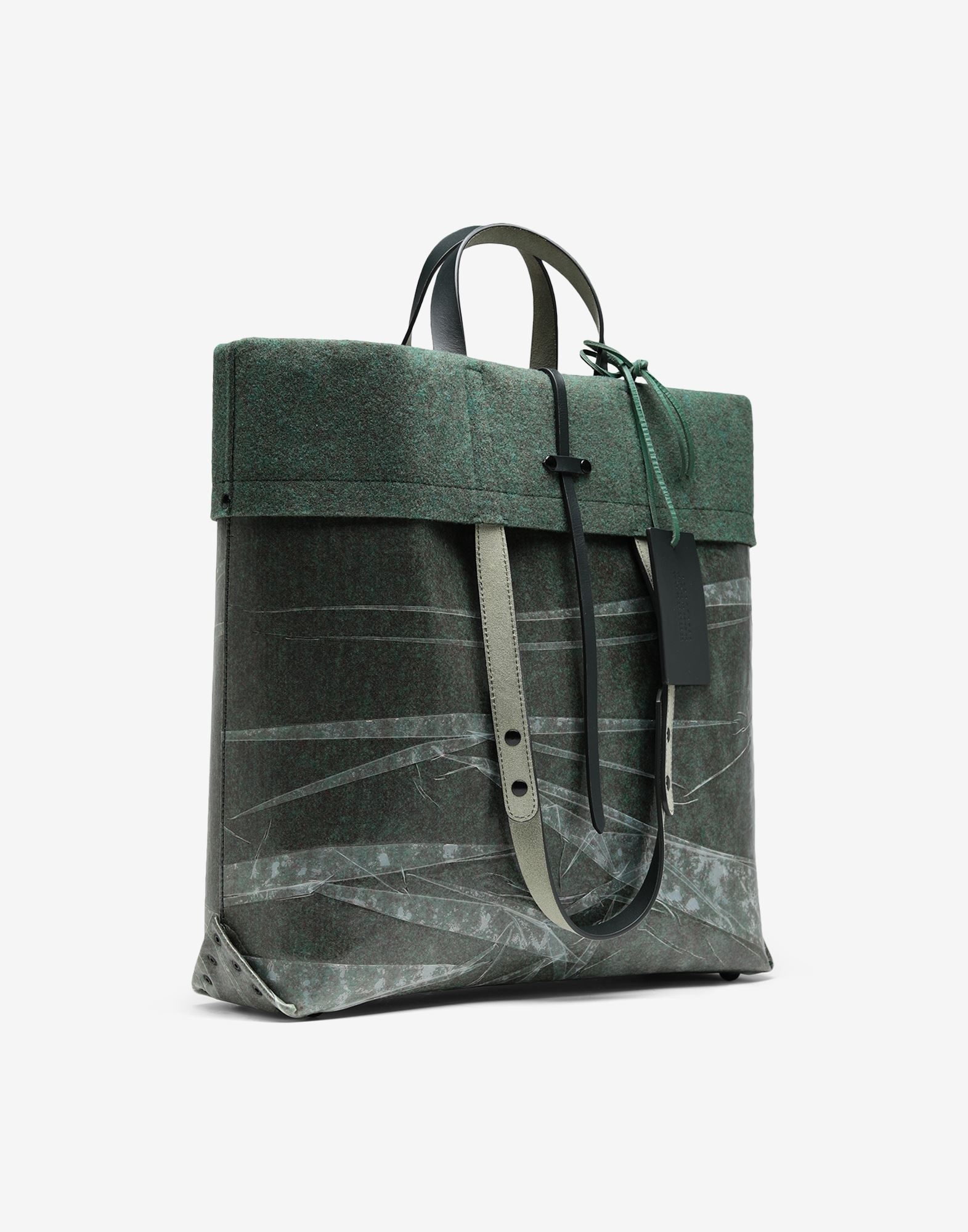 Felt wet look tote bag - 2