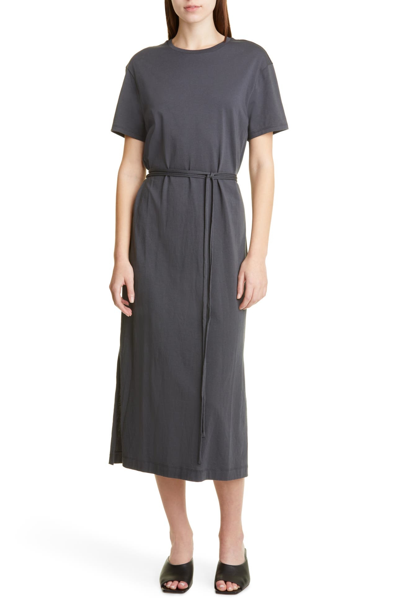 Vince Belted Pima Cotton Midi Dress in Tide Pool at Nordstrom - 1