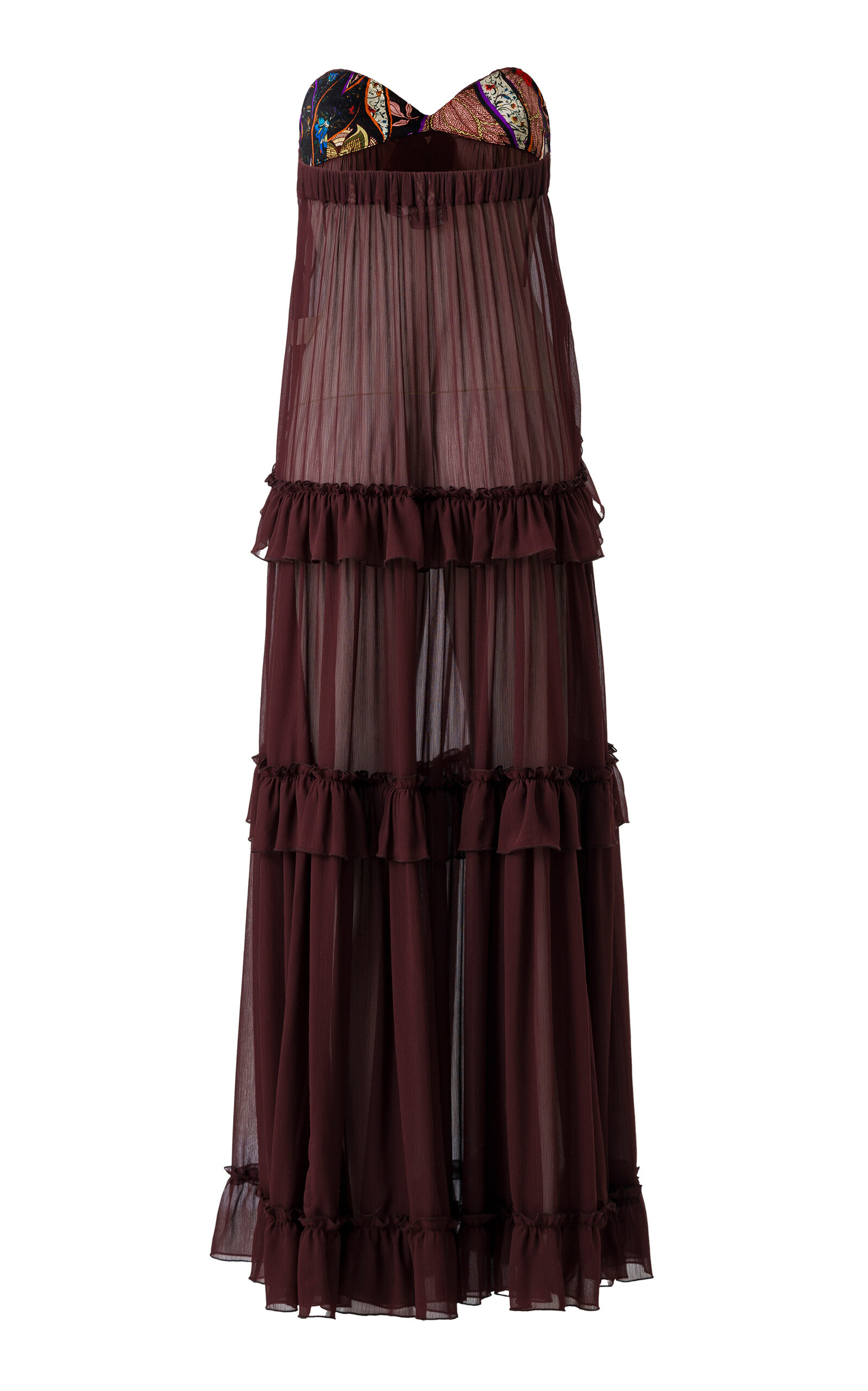 Josiane Embellished Ruffled Chiffon Maxi Dress brown - 3