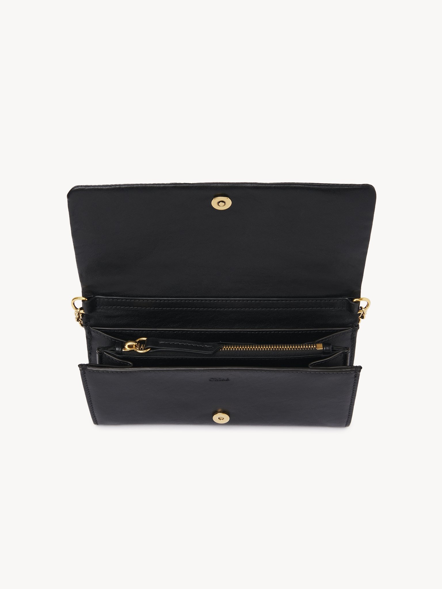 CHLOÉ SPIN FLAP WALLET ON CHAIN IN GRAINED LEATHER - 3