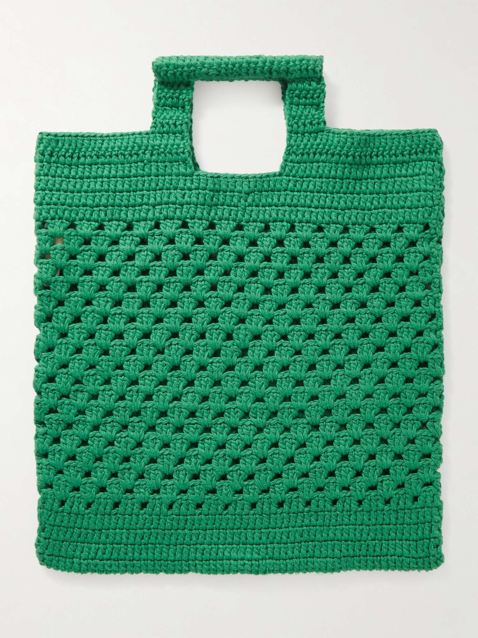 Logo-Embroidered Crocheted Cotton Tote Bag - 4