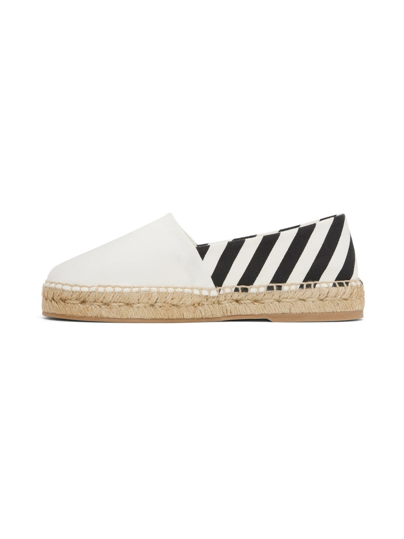 White & Black Striped Espadrilles 3