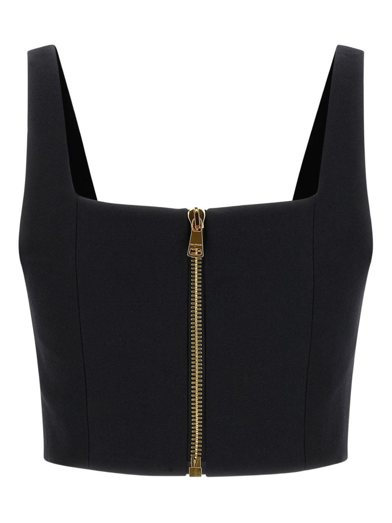 Balmain Wool brassiere top outlook