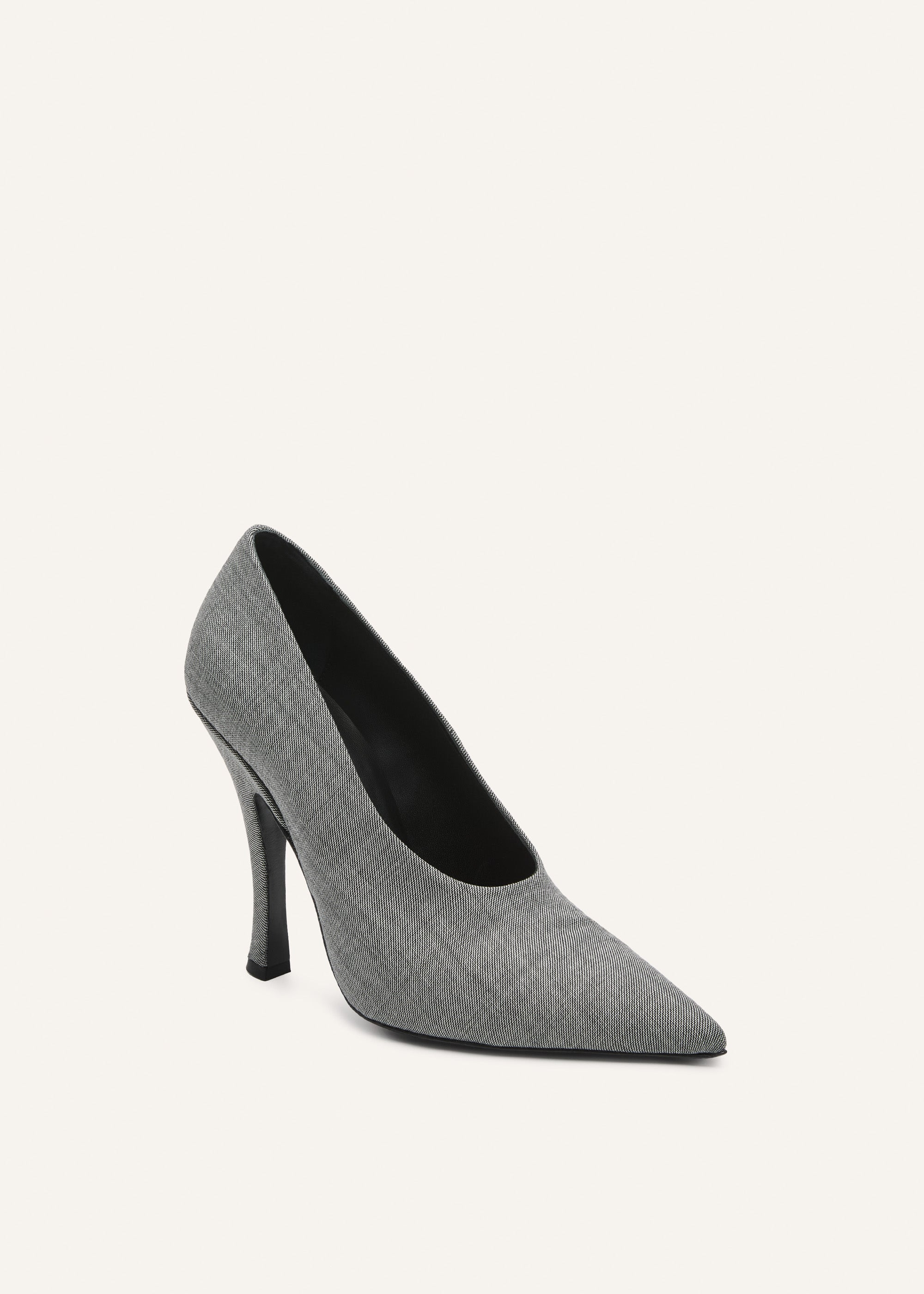 Loomed sculptural pumps in grey - 2