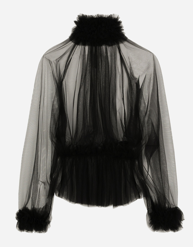 Dolce & Gabbana Tulle blouse with ruffles on the neck and cuffs outlook