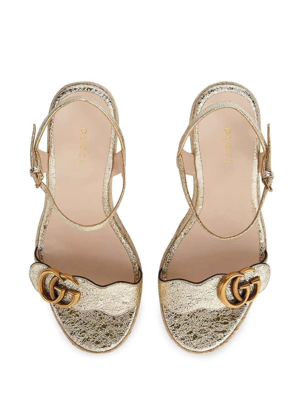 GG buckle wedge sandals - 4