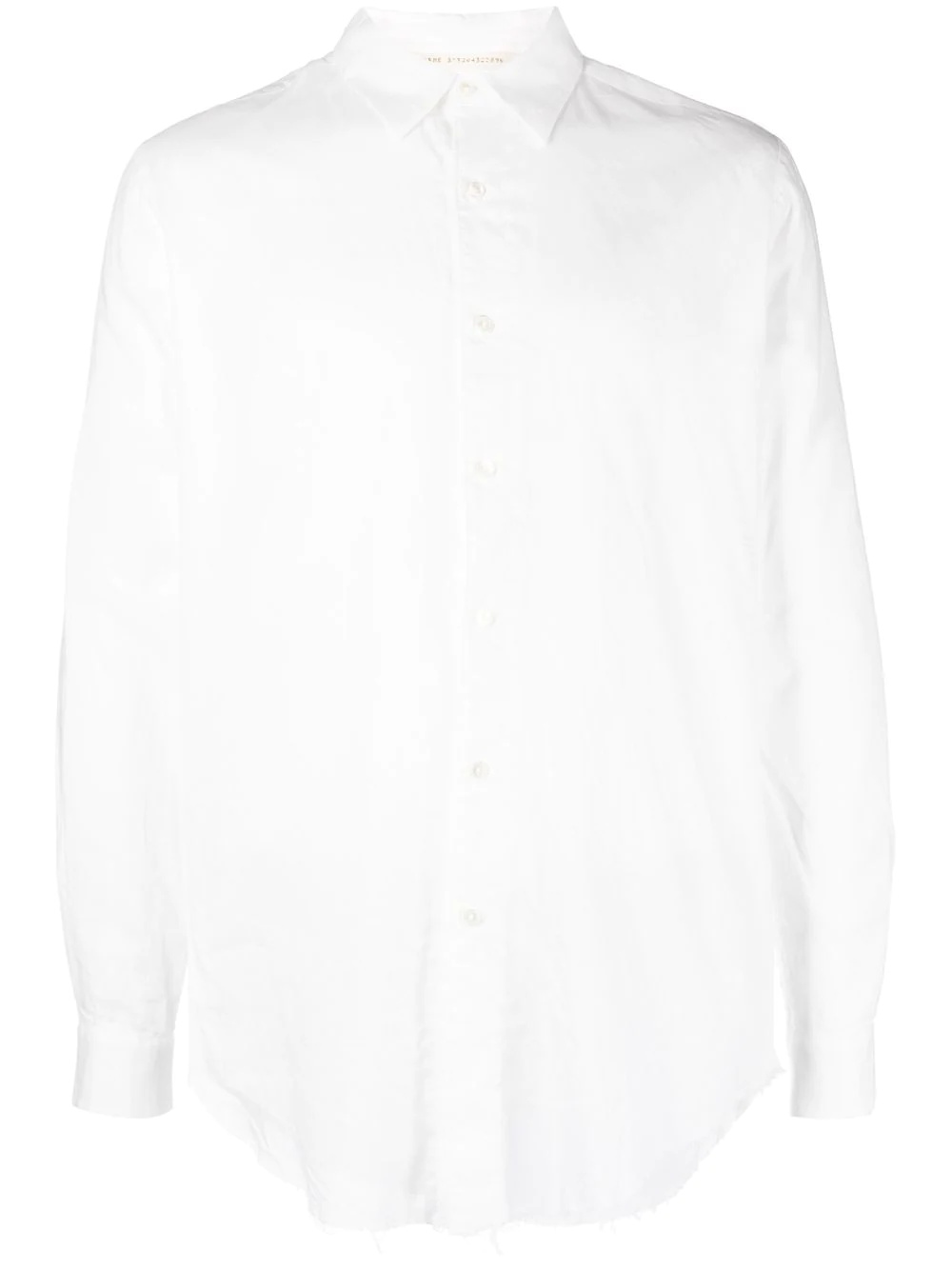 raw-edge button-up shirt - 1