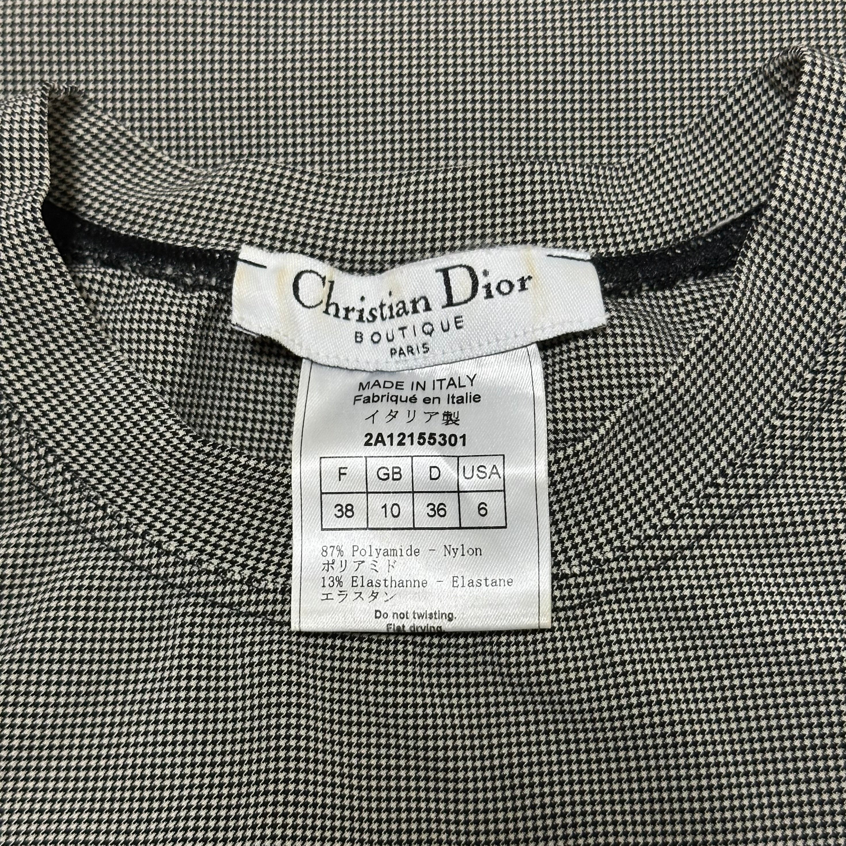 CHRISTIAN DIOR Fall Winter 2002 "J'ADORE DIOR" Houndstooth Print Tank Top - 5