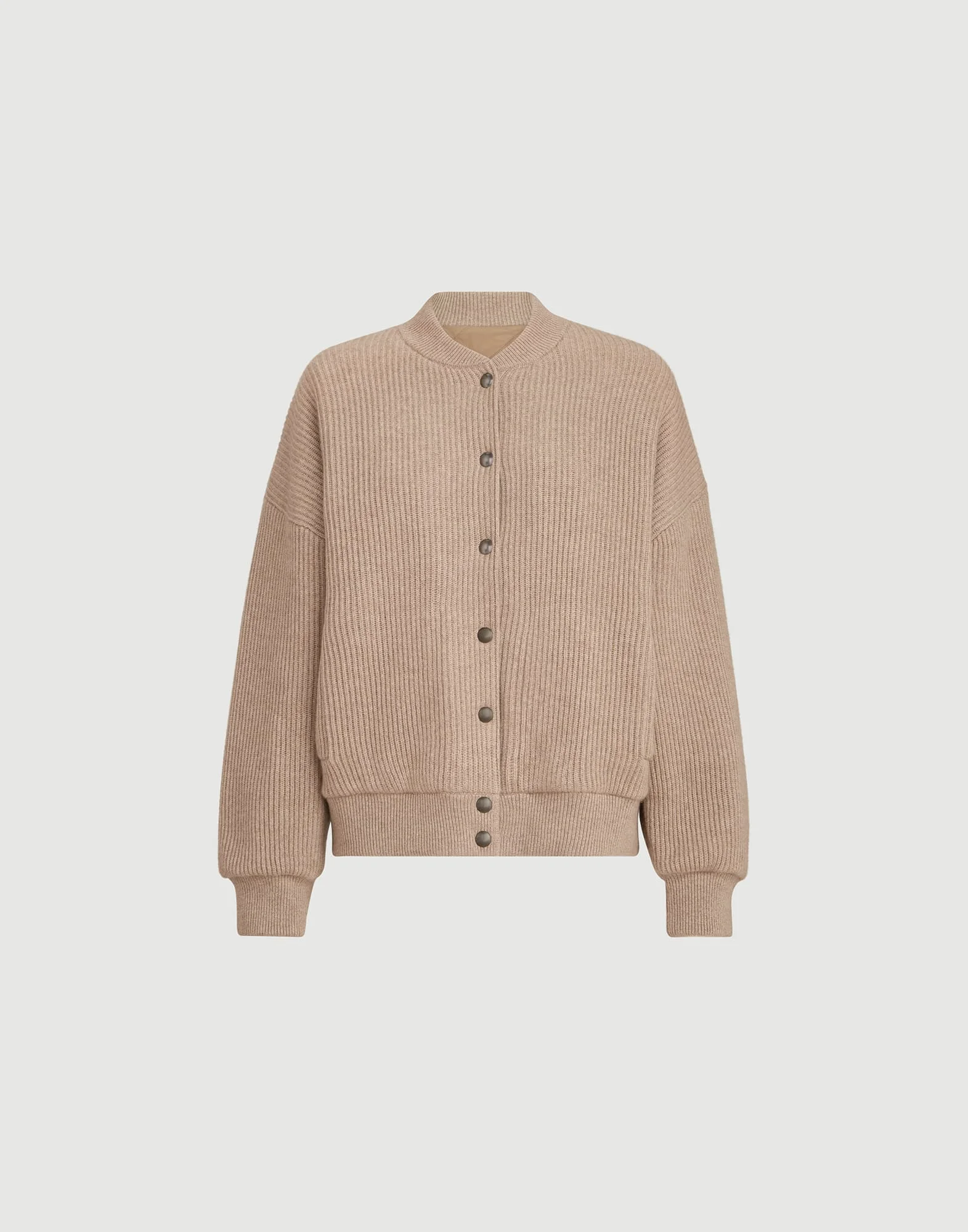 Cashmere English rib knit bomber jacket with Thermore® padding - 1