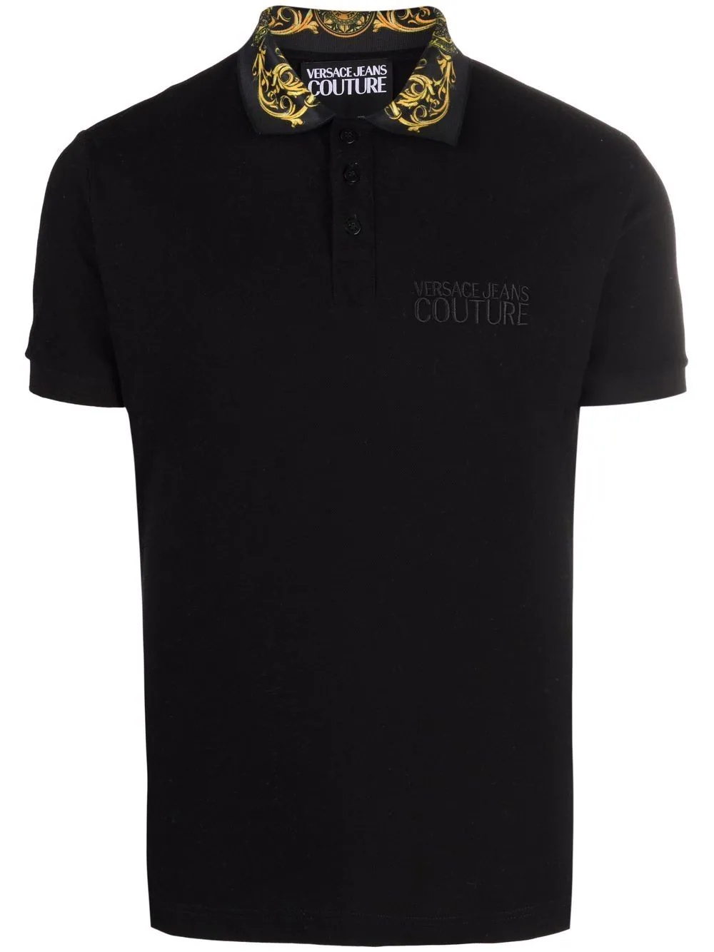 baroque-collar logo polo shirt - 1