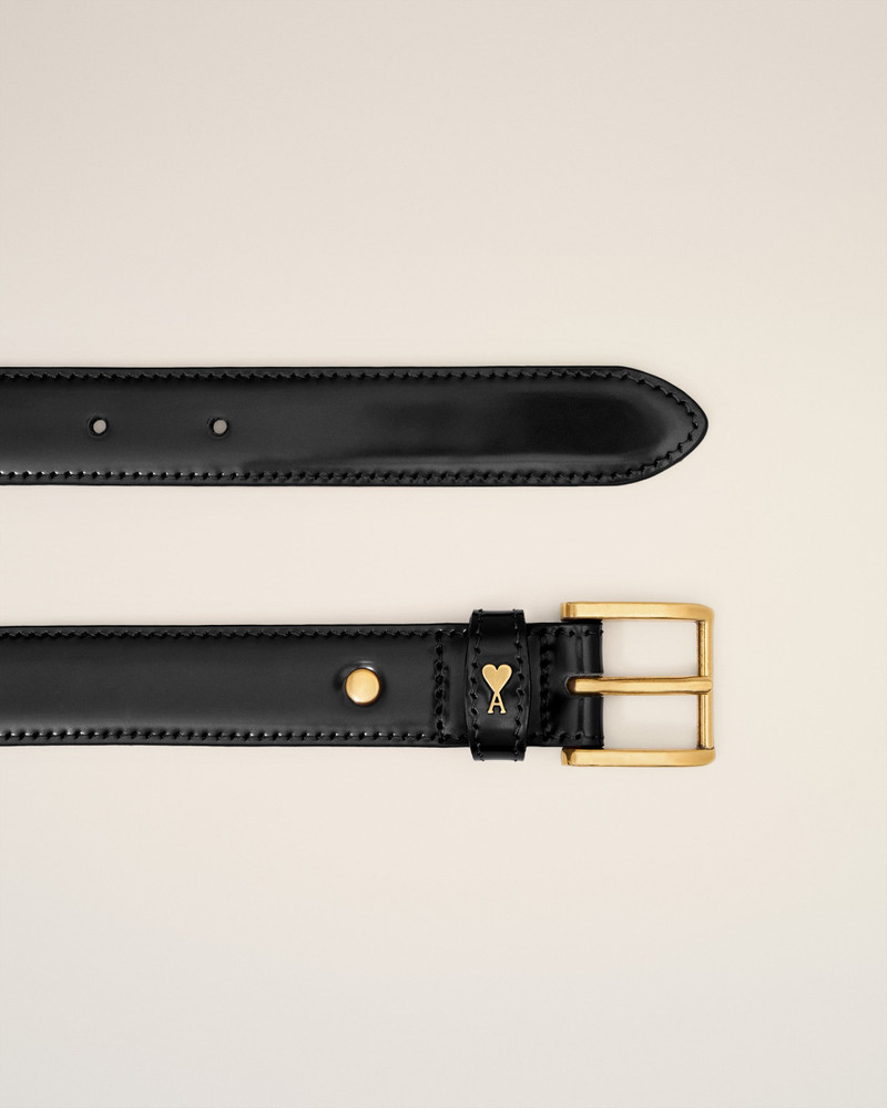 AMI Paris BLACK GLAZED LEATHER PARIS PARIS 25 MM BELT outlook
