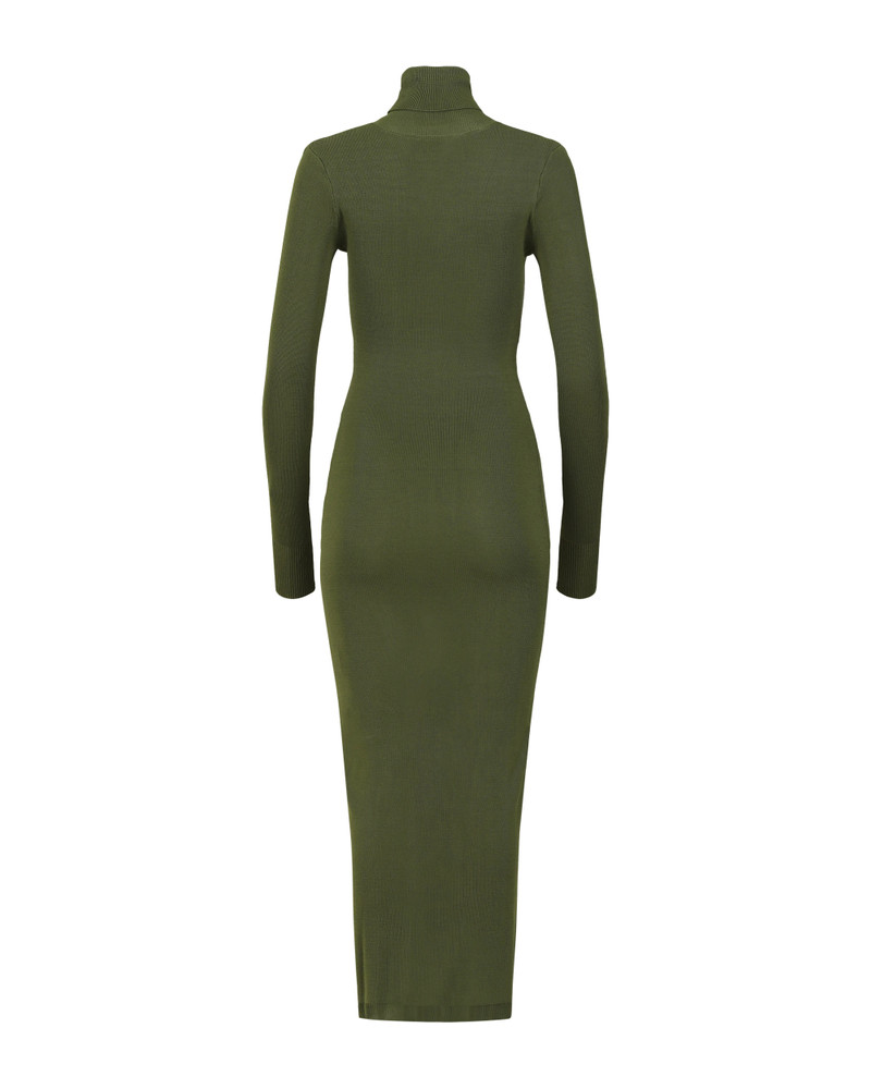 TURTLE NECK MIDI DRESS MOSS 6