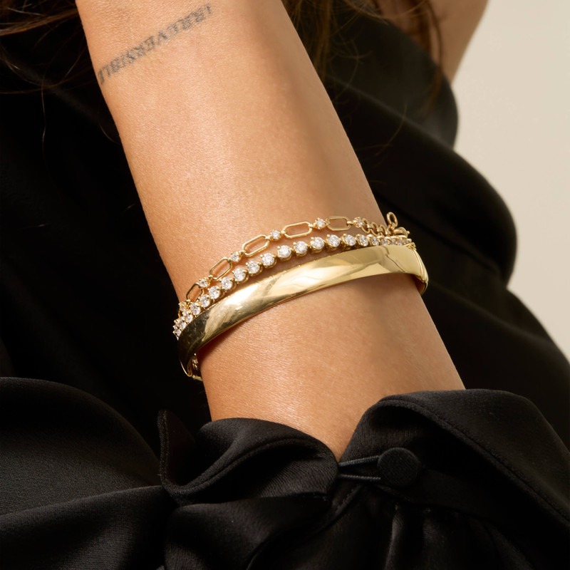 LAB-Created Open Link Diamond Bracelet 5