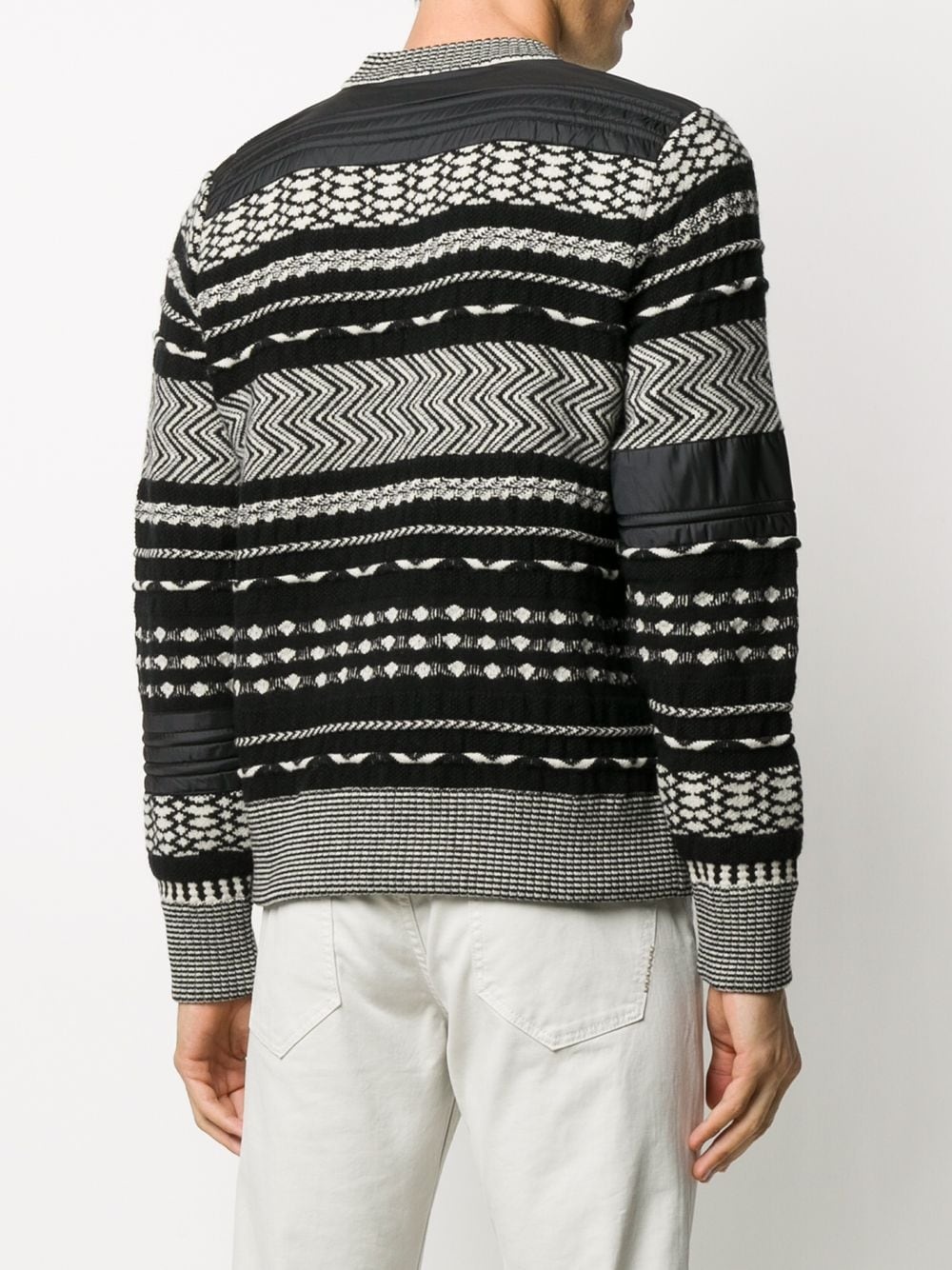 monochrome wool knit jumper - 4