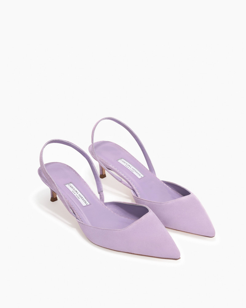 CAROLINA HERRERA Slingback Kitten Heel in Suede outlook