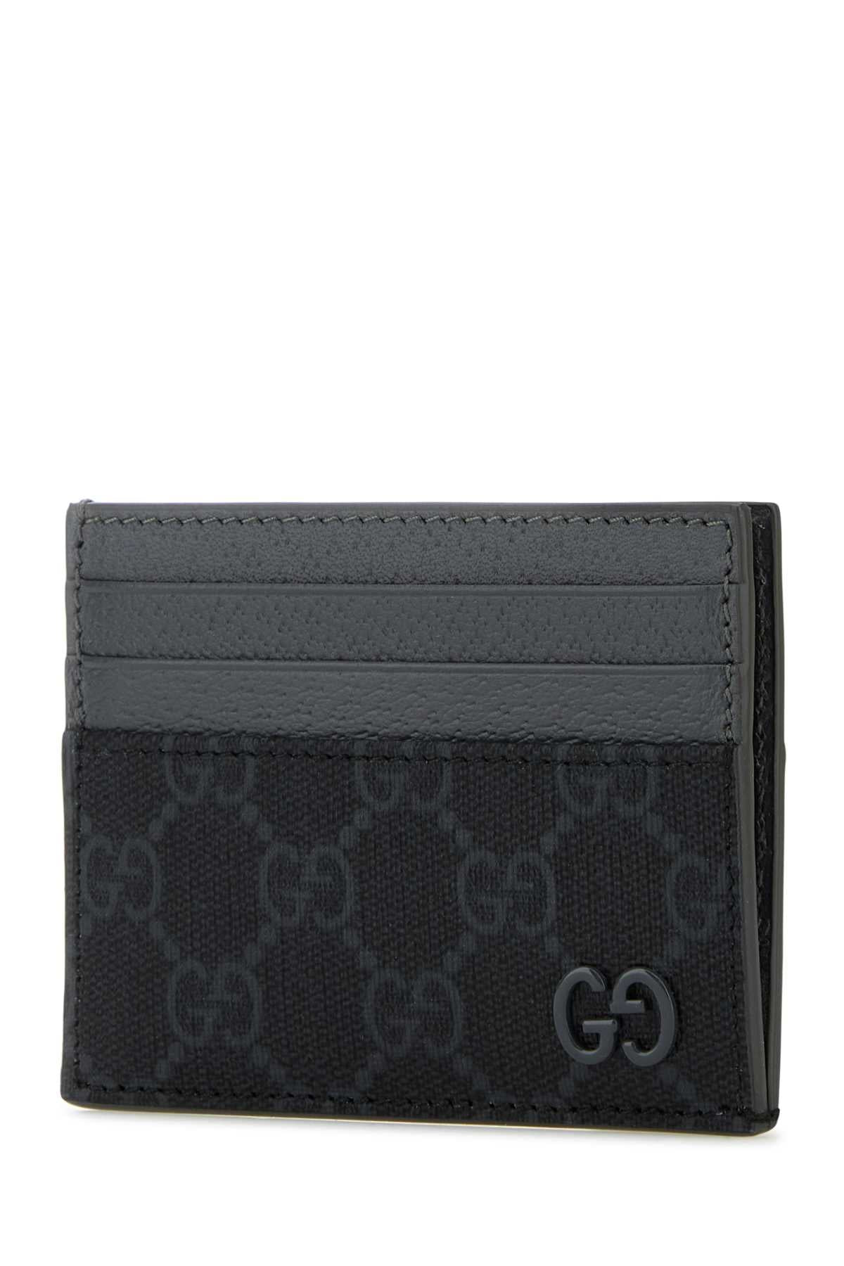 Gucci Men Gg Fabric And Leather Card Holder - 2