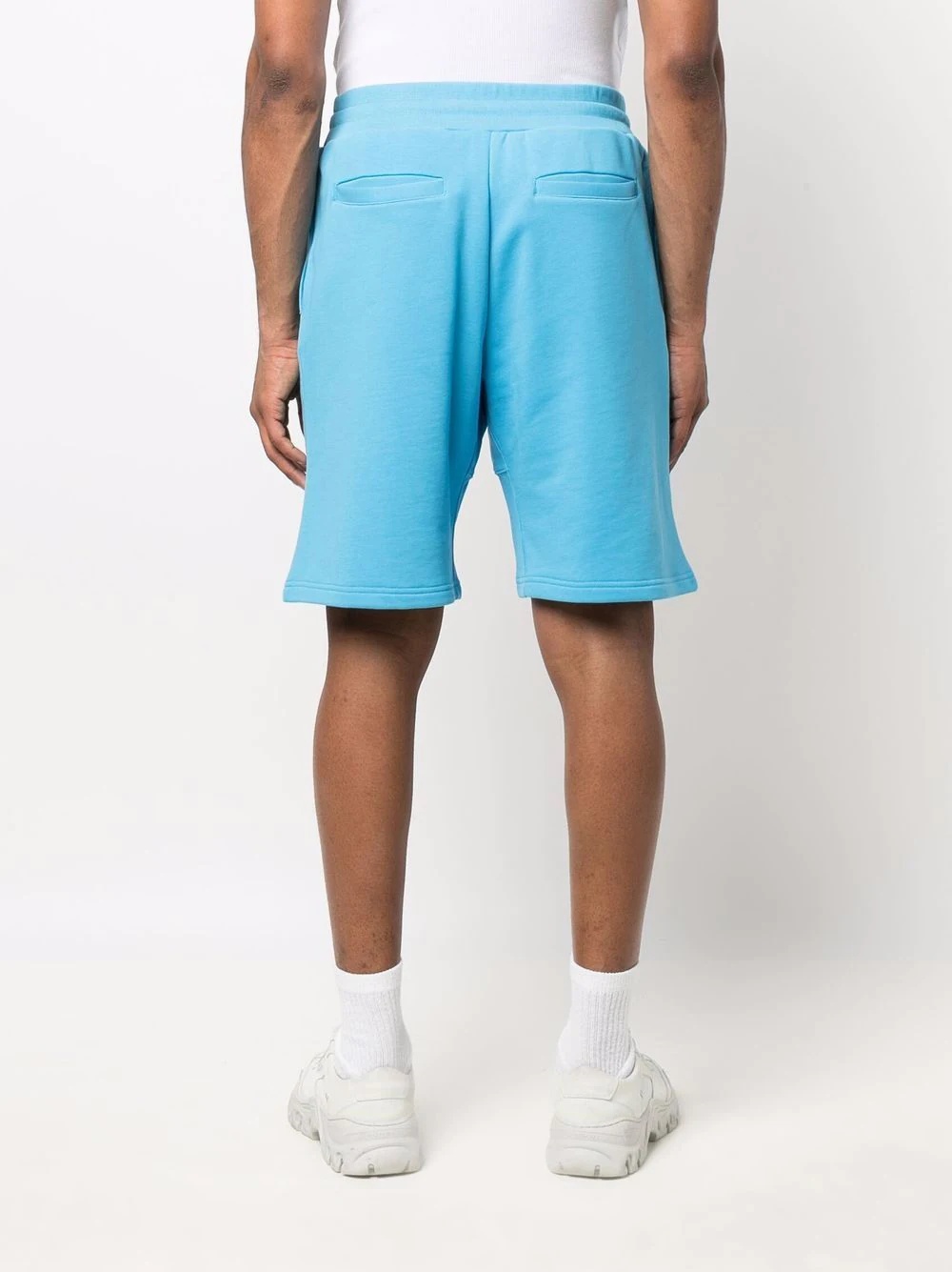 logo-print cotton track shorts - 4