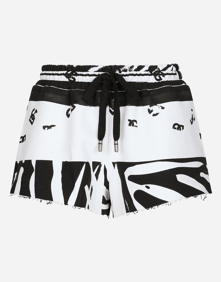 Zebra-print jersey shorts - 1