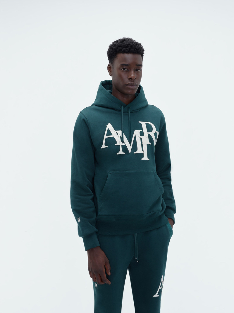 AMIRI AMIRI STAGGERED LOGO HOODIE outlook