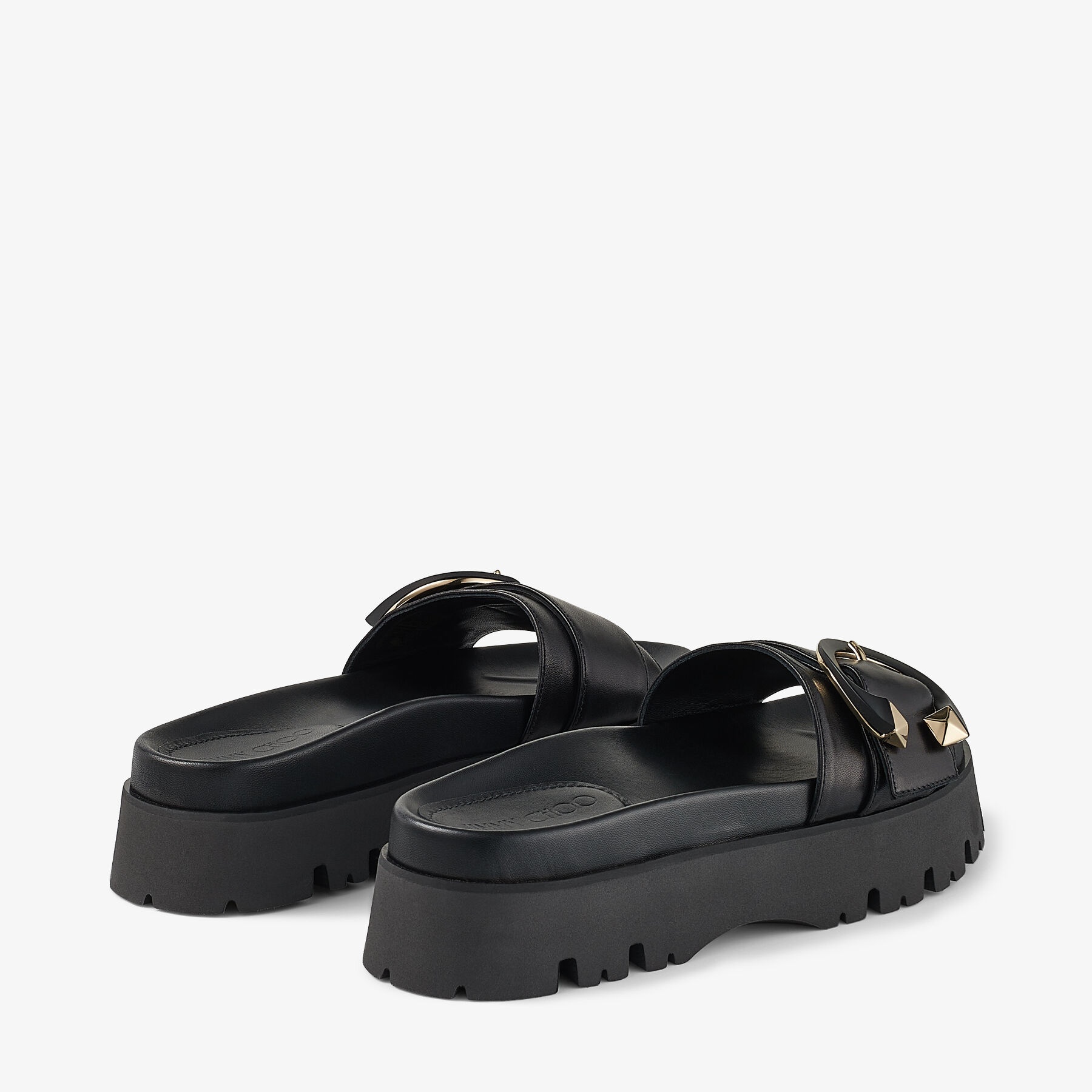 Maiti Flat
Black Nappa Leather Flat Sandals with C-Buckle - 6