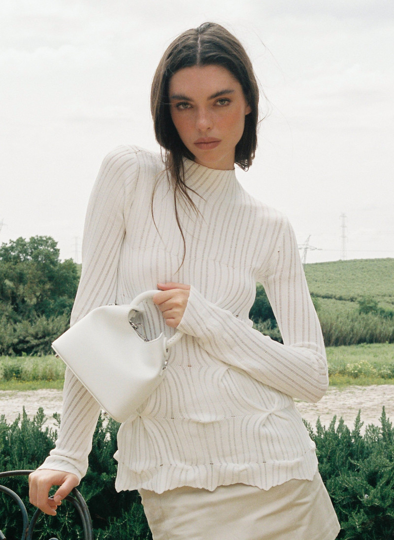Elleme Madeleine Leather White/Silver Hardware outlook