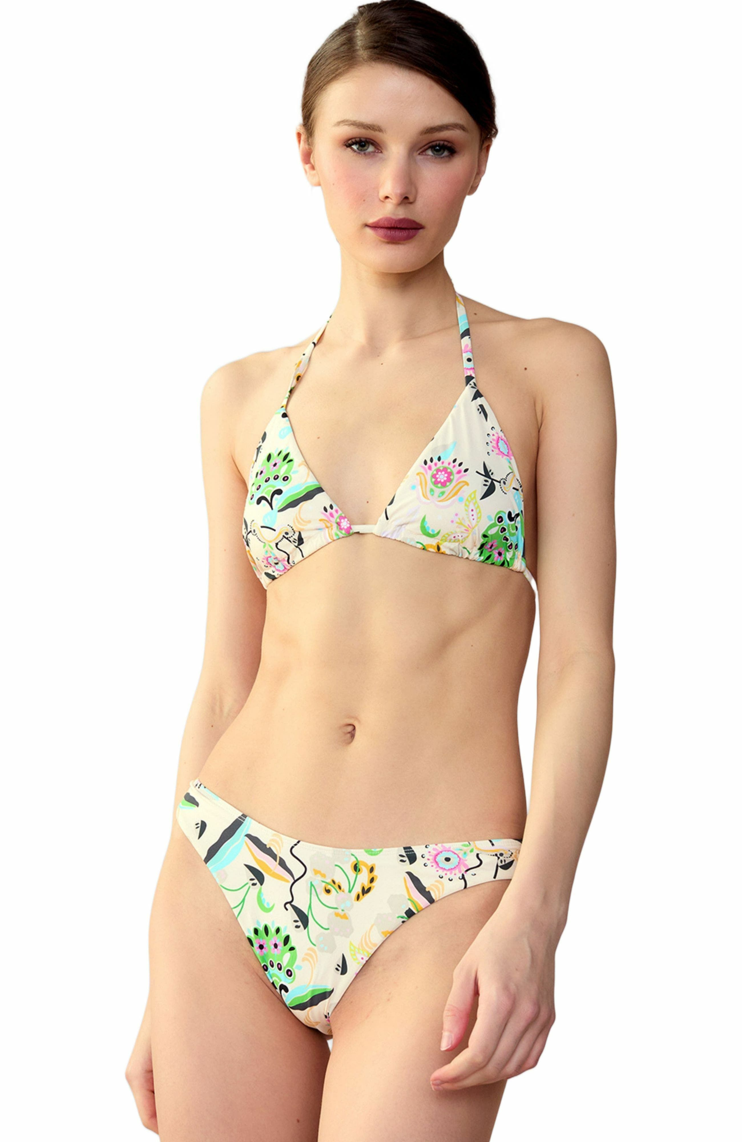 Cynthia Rowley Baia Bikini Bottoms in White Floral at Nordstrom - 3